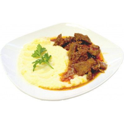 Поджарка из свинины с картофельным пюре 150/200